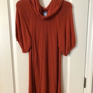 XL Pumpkin orange colored cowl neck thin sweater top